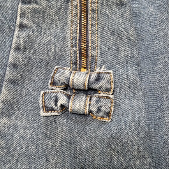 Vintage Women's Jordache 7/8 Blue Jeans High Waist Skinny Zip Ankle & Double Bow - Picture 3 of 8